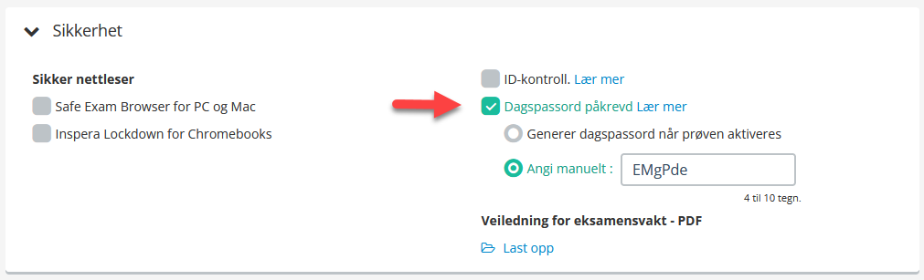 Sikkerhet i Inspera ved eksamen under tilsyn uten sikker nettleser